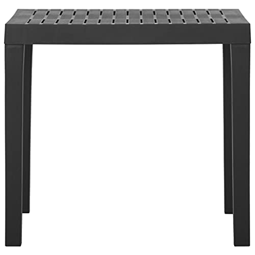 Table de jardin en plastique durable au design épuré gris - 4
