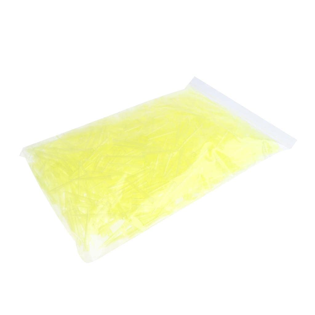Jojomis 2000pcs puntas de pipeta de color amarillo transparente, punta fina de transferencia de punta fina, 100 ul
