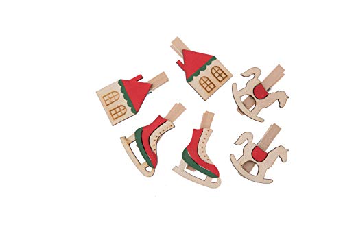 Comarco Sa 14180 Décorations de Noël en Bois, Multicolore, 5 x 4 x 1 cm Cover