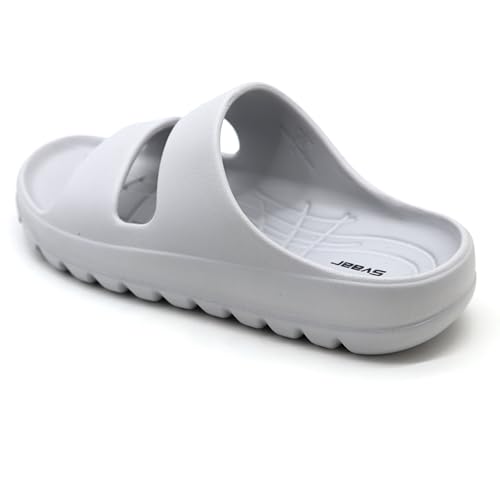 Image of SVAAR Soft EVA Double Strap Slippers for Men | Stylish Anti-Skid Slides with Arch Support & Bouncy Sole | Lightweight Indoor Outdoor Comfort