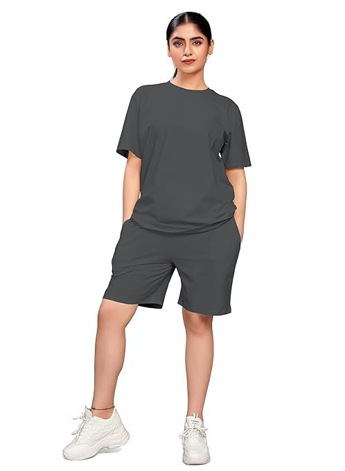 TIGMA Women’s Cotton Night Suit Set | Solid Color Shirt & Pajama Combo | Soft & Breathable Loungewear & Sleepwear for Daily Comfort TIGMA Women’s Cotton Night Suit Set | Solid Color Shirt & Pajama Combo | Soft & Breathable Loungewear & Sleepwear for Daily Comfort