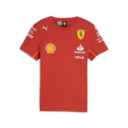 PUMA Camiseta del Equipo Scuderia Ferrari 2024 para niños - Rojo Quemado - Tamaño: 176