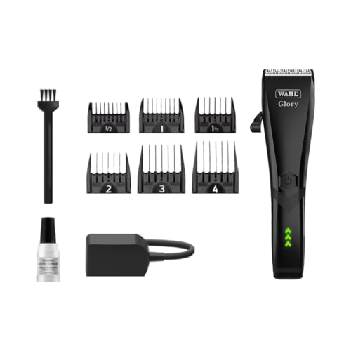 Image of Wahl Glory Professional Clipper, Cord /Cordless Operation, 6000 RPM Powerful Motor, Patented Blade with Integrated Adjustable Lever, Lightweight, Smart LED Indicator, 4.5 Hours Runtime, 2 Years Warranty, 02211-024