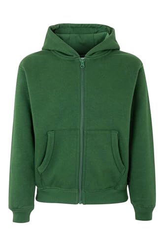 Mukua Byron Kids Sweat à capuche zippé pour enfant, Vert bouteille (Bottle Green), 12-14 ans