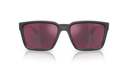 ARNETTE Man Sunglasses Medioum Grey Top Matte/Shiny Frame, Grey Mirror Orange/Yellow Lenses, 57MM