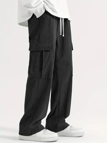 Image of GRECIILOOKS Cargo Joggers for Men - Cotton Loose Fit Utility Pants with 4 Pockets | Durable Outdoor & Hiking Trousers (Available in Plus Size)