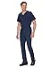 COZYFIT Scrubs for Men Set - V-Neck Scrub Top and Straight Leg Pants with 11 Pockets, Elastic Drawstring Men Scrubs set, Navy Blue, L