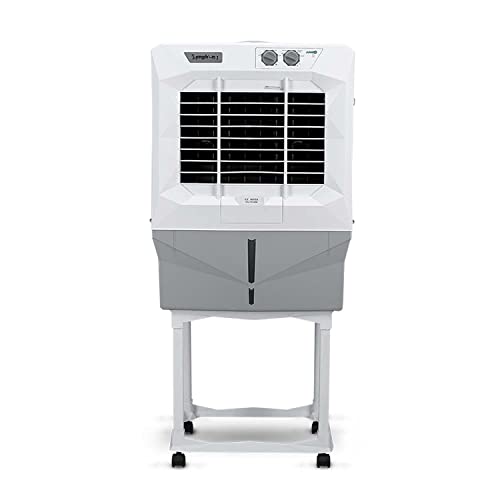 Image of Symphony Jumbo 45 DB Desert Air Cooler For Home with Aspen Pads, Powerful Double Blower, Cool Flow Dispenser and Free Trolley (41L, Grey)