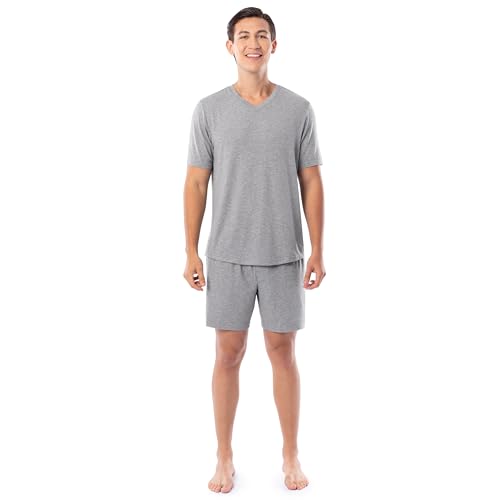 Fruit of the Loom Men's 360 Stretch Sleeve V-Neck Top and Short Sleep Pajama Set