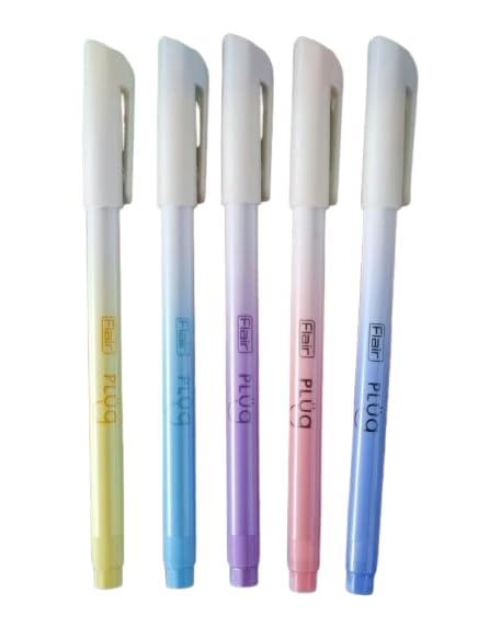 Image of FLAIR Good Luck Pencil Kit- Includes 1 Ballpoint Pen 0.7mm Blue Ink, 1 Extra Dark Wooden Graphite Pencil, 1 Long Point Sharpener, 1 Low Dust Eraser, 1 Plastic Scale 15 Cm.- For Daily Use-Pack of 10