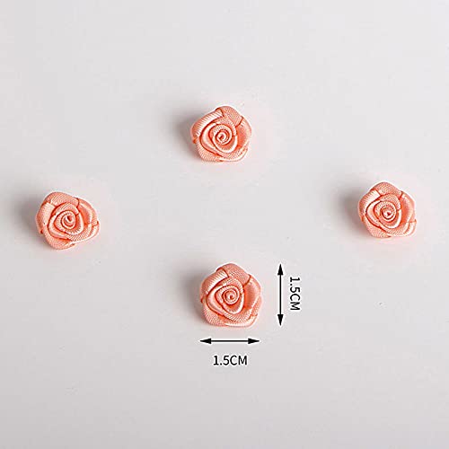 Mini Satin Ribbon Roses Mini Fabric Flowers For Crafts Multicolor Rose Ribbon Bows Small Rosettes Mini Flower Craft Diy Sewing Crafts Appliques For Wedding Bride Gift Wrapping Decoration 120 Pcs #TOP3
