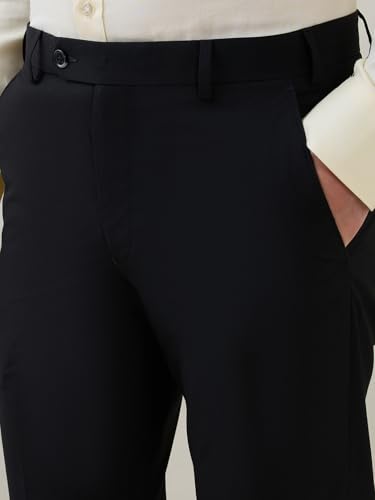 Image of Park Avenue Men Neo Fit Twill Pattern Poly Viscose Blend Flat Front Formal Trouser