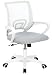 Produktbild Oyajia Bürostuhl Ergonomisch, Schreibtischstuhl mit Netzbespannung, Arbeitsstuhl mit Armlehnen, Chefsessel aus Mesh, höhenverstellbarer Computerstuhl 136 kg, atmungsaktiv, Wippfunktion (Weiß)