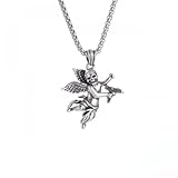 Collar de béisbol, collar con colgante de calavera de diablo gótico vintage, ángel con ametralladora, para hombre, hip hop, rock, tendencia, regalo de joyería