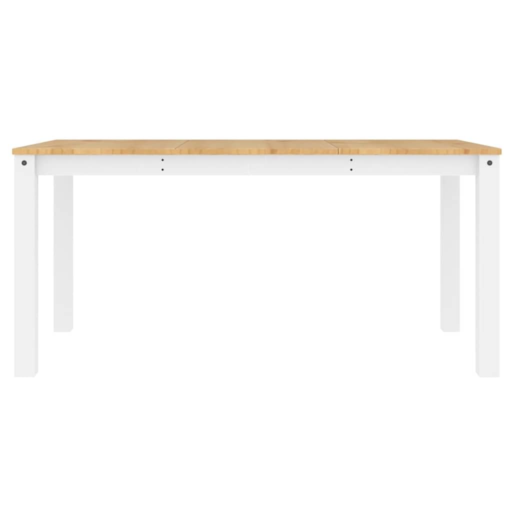 Tavolo da pranzo Panama 160x80x75 cm Legno di pino massiccio Bianco