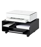 山崎実業(Yamazaki) ツーウェイプリンター収納ラック ブラック 約W48XD37XH19cm タワー 4349