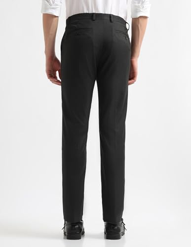 Image of Arrow Men Black Formal Trouser ARAEOTR2155