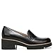 Naturalizer Womens Cabaret Slip On Lightweight Lug Heeled Loafer, Black Smooth, 8.5 M