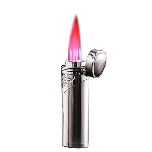 Briquet Coupe-Vent Rose Flamme 4 Jet Torche Rechargeable Gaz Butane