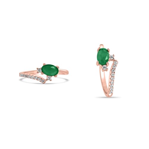 raajraani Pure 925 Sterling Silver Toe Ring for Women | Aahana Toe ring | Rose Gold Finish, Emerald & Zirconia | Gift for Her (2.5 gms)-picture-25