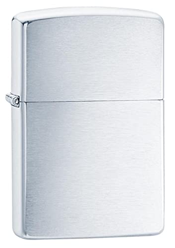 Image of Zippo Metal Armor Brushed Chrome, Silver, Pocket Fuel Windproof Premium Lighter (BIS Certifed)