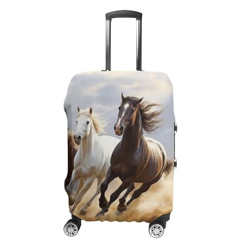 Travel Luggage Cover Elastic Suitcase Protector Anti-Scratch Washable Horses Running Art Luggage Sleeve Tsa Approved Carry on Covers Baggage Cover Fits 18-32 Inch Luggages
