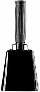 Steel Cow Bell with Handle Cowbells,Cheering Bell and Loud Noise Makers Hand Bells for Sporting Events,Football Games,School Bell,Farm Hand Chimes Percussion Musical Instruments (8 inches, black)