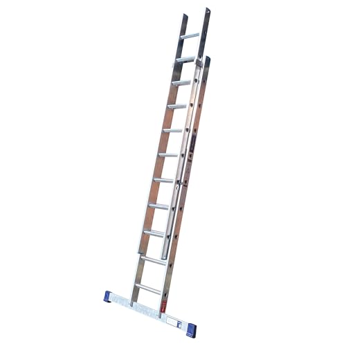 TB Davies TRADE Double Extension Ladder, 2.5 Meter / 8.20 Feet, Extends To 4.0 Meters / 13.12 Feet, Comfort D-shaped Rungs, 3-Year Warranty, EN131 Professional