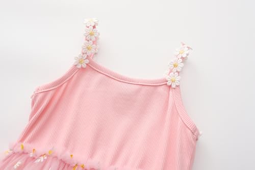 Toddler Girls Dress Cotton Princess Tulle Dresses Daisy Hem Tutu Kids Casual Sundress18M-8 Years3