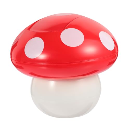 Ipetboom Basurero pequeño forma hongo con tapa rojo