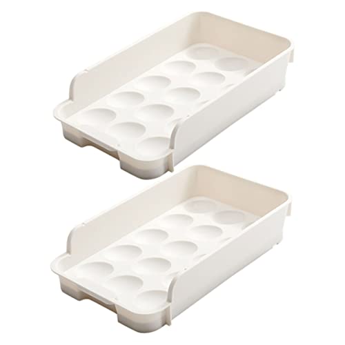 Kisangel 2 piezas Organizador de Huevos para Nevera de Diseño Soporte Grueso para Almacenamiento Seguro y Fácil Limpieza Cocina Doméstica