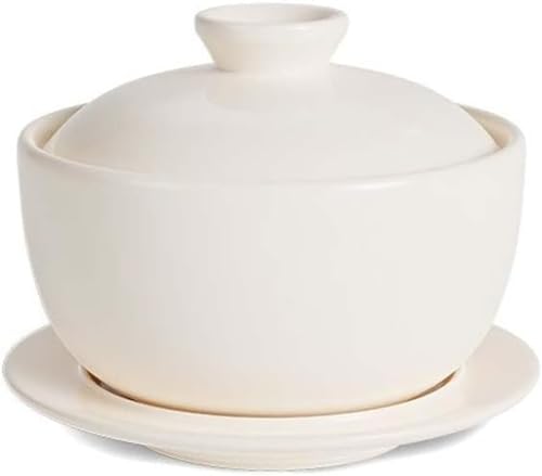 蒸し碗 茶碗蒸し 蓋付きカップ 和食器 白 陶器 保存容器 漬物 梅干し スープカップ デザート ホワイト 食器セッ フタ付き 蓋付き 蓋物 業務用 ホテル レストラン 旅館 飲食店 おしゃれ 電子レンジ対応 (02,400ML)