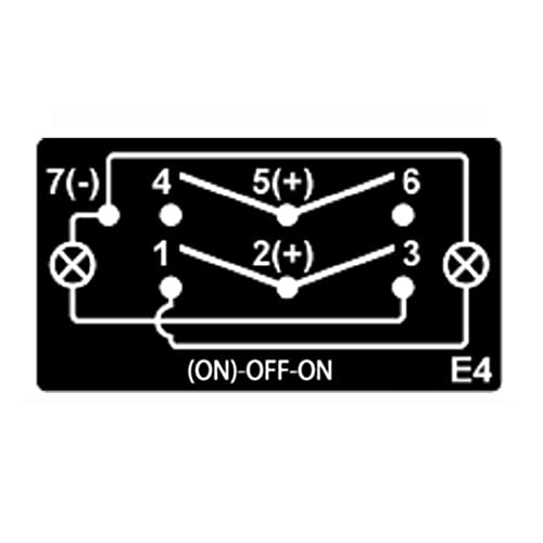 Image of Green Led Momentary Toggle Rocker Switch Compatible with Car Boat Off-Road Vehicle Pickup Tractor Motorcycle 7P (ON)-Off-ON DPDT Switch with Jumper Wire Set 12V 24V