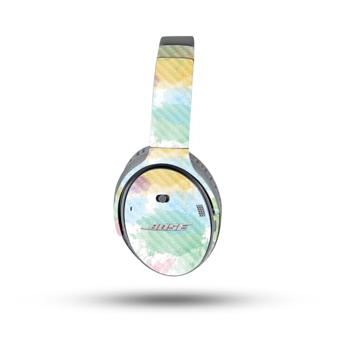 Image of MightySkins Carbon Fiber Skin Compatible with Bose QuietComfort 35 II Headphones - Watercolor White | Protective, Durable Textured Carbon Fiber Finish | Easy to Apply