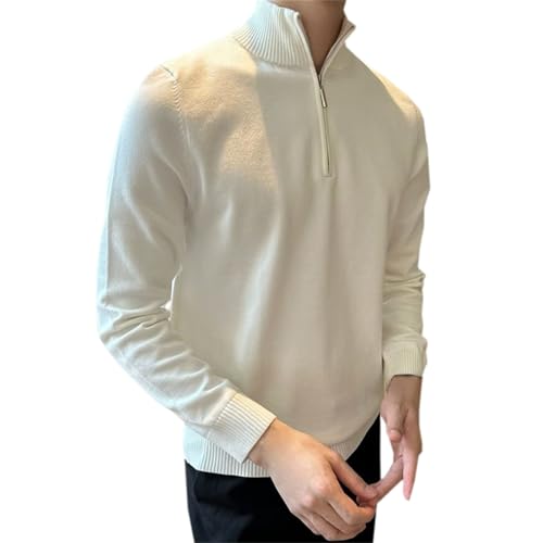 SANGTREE Men's Quarter Zip Pullover Sweater Slim Fit Mock Neck Casual Polo Sweaters2