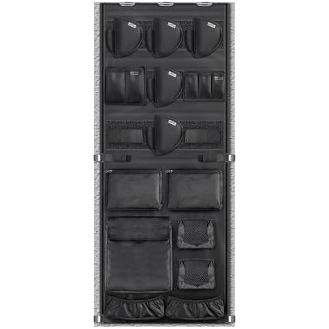 NEXT STATION Gun Safe Door Organizer,Gun Safe Door Panel Organizer with Pistol Holders Magazine Pouch,Adjustable Width Fit Door Panel 18.5 to 23 inches,Gun Safe Accessories Storage (18W*46.5H inch) Cover