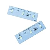 1/2個 冷蔵庫冷凍庫 LEDライト デイライトホワイト 6000K~6500K アセンブリ SW-BX02B / 49031078 12V DC 2ピンコネクタ経由 家電部品(2pcs)