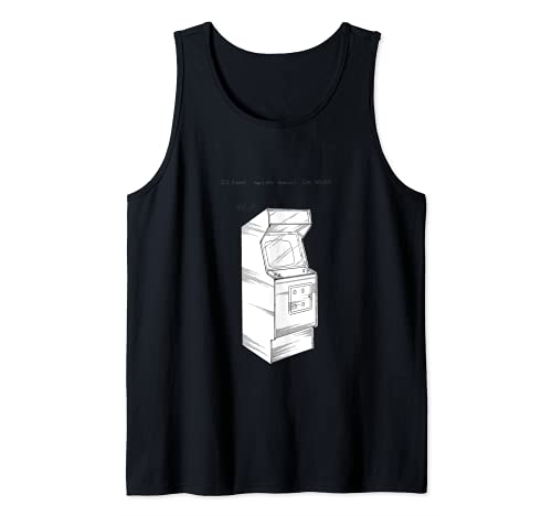 Retro Arcade Video Game Cabinet Patent Blueprint Tank Top