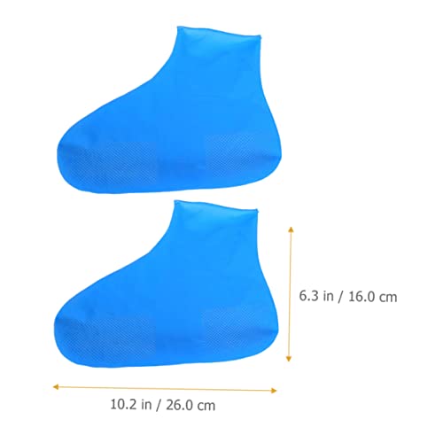 2 pares de protectores de zapatos engrosados resistentes al agua para hombres y mujeres, accesorio conveniente para días lluviosos miniatura 3