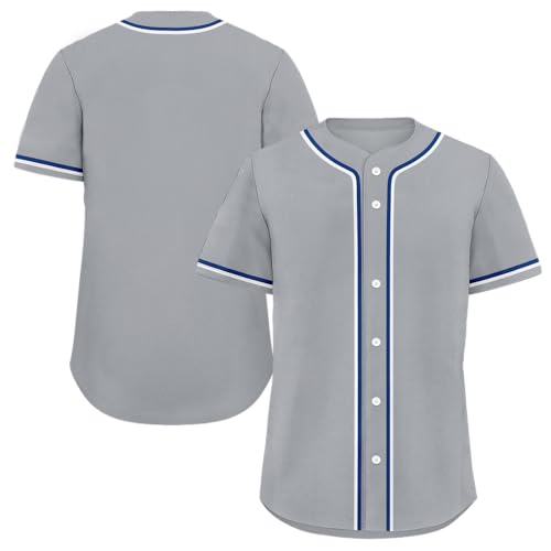 Men Baseball Jersey Button Down Plain Men Jerseys Short Sleeve Softball Jerseys Sports Active Tee miniatura 3