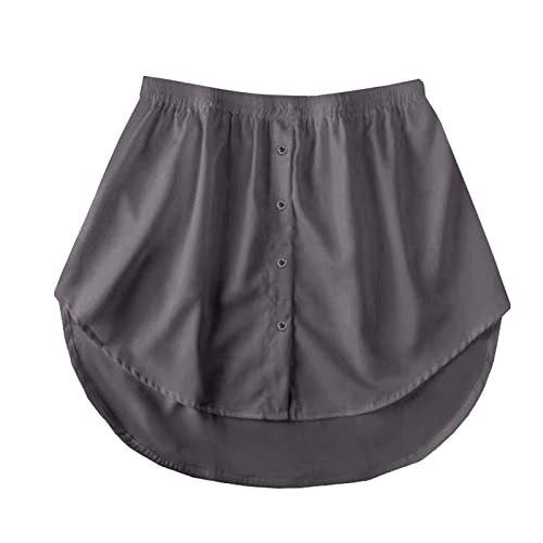 Gefomuofe Falda de blusa para mujer con botones, gris oscuro, L