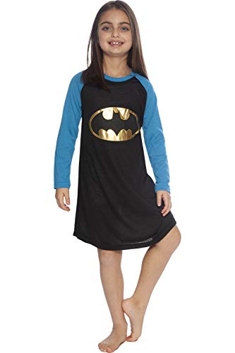 DC Comics Girls 'Batman Batgirl Gold Foil' Pajama Gown, Black, 4/52