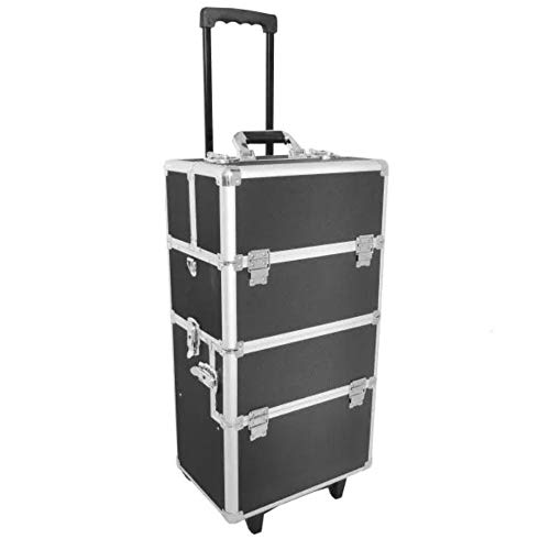 Maleta Maquiagem Alumínio Profissional 2 em 1 Com Divisórias Pelegrin Pel-m1005