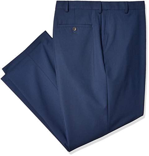 J.M. Haggar Men's Big and Tall B&T 4-Way Stretch Solid Gab Slim Fit Suit Separate Pant, Blue, 48Wx30L