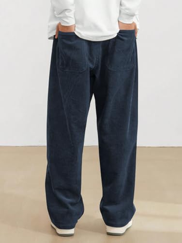 Image of ZAFUL Men's Corduroy Straight Leg Loose Fit Casual Pants