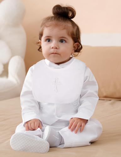 AGJ Baby Boy Baptism Shoes Set with Embroidered Cross Infant Girls White Christening Sneaker3
