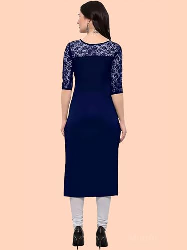 Image of Women's Crepe A-line Straight Kurtis, Plain Casual Wear Kurtis