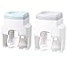 Zahnpastapresse, 2 PCS Rolltube Zahnpastaspender Integrierter Zahnbürstenhalter für Zahnpasta Sitzhalter Cremes Salben- und Pastenhalter Mehrzweck Blau + Grau