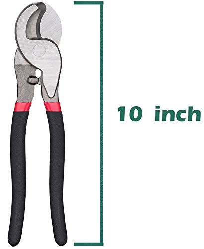 Fbve Cable Cutter High Leverage Curve Jaw, 10 Inch Heavy Duty Wire Cutter For Cutting Coaxial Cable, Aluminum And Copper Cabling #TOP4