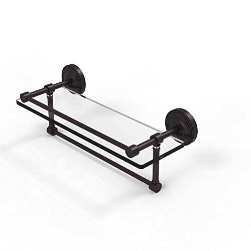 Allied Brass PRBP-1TB/16-GAL-VB 16 Inch Gallery Towel Bar Glass Shelf, Venetian Bronze